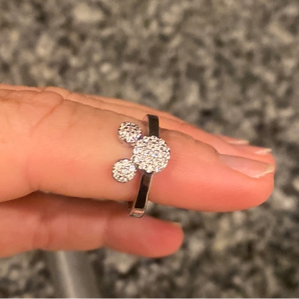 Disney Sterling Silver Mickey Mouse Solitaire Ring